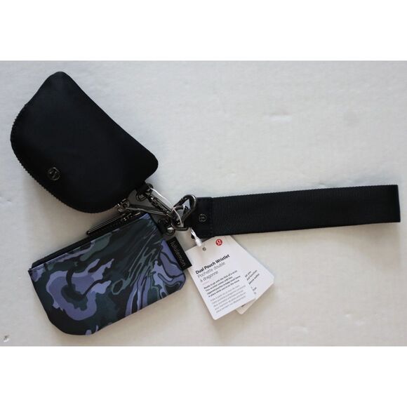 Lululemon LW9FNPS O/S Flower Meld Mini Multi/Gunmetal Dual Pouch Wristlet - Picture 1 of 7